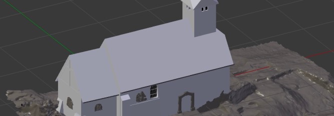 Vilvenich: Eine dreidimensionale Rekonstruktion der Kapelle, bevor diese 2010 abgerissen wurde. Das Modell basiert auf einer zuvor durchgeführten baukundlichen Untersuchung