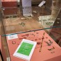 Es werden Grabfunde wie Fibeln, die als Gewandschließen verwendet worden sind und Schmuckstücke ausgestellt. Eine Halskette und ein Armband werden auch in der Vitrine gezeigt.